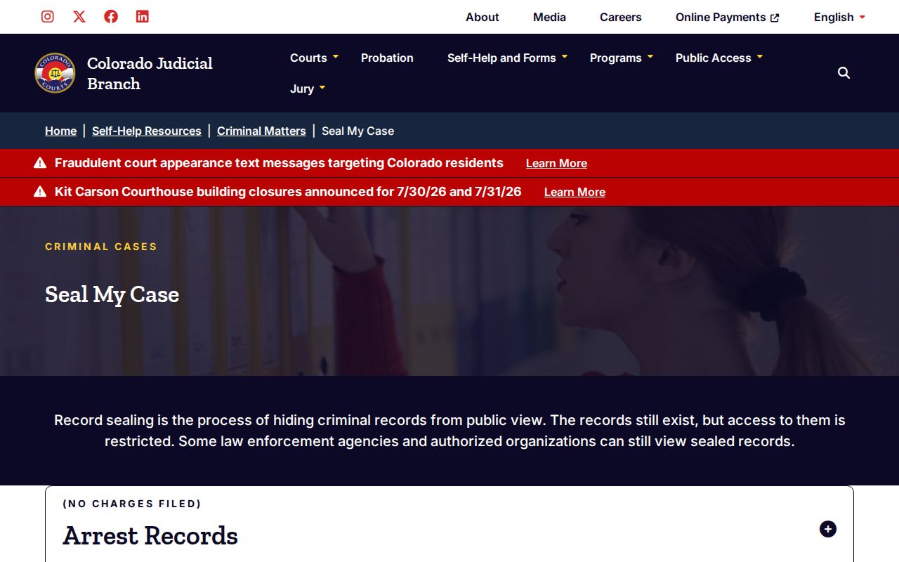 Colorado Judicial Branch Seal My Case official form hub