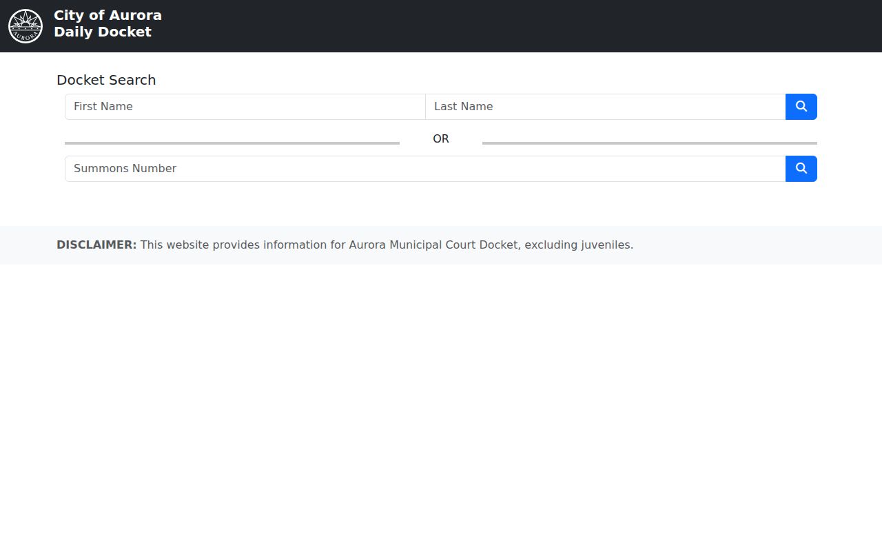 Aurora criminal court docket record search