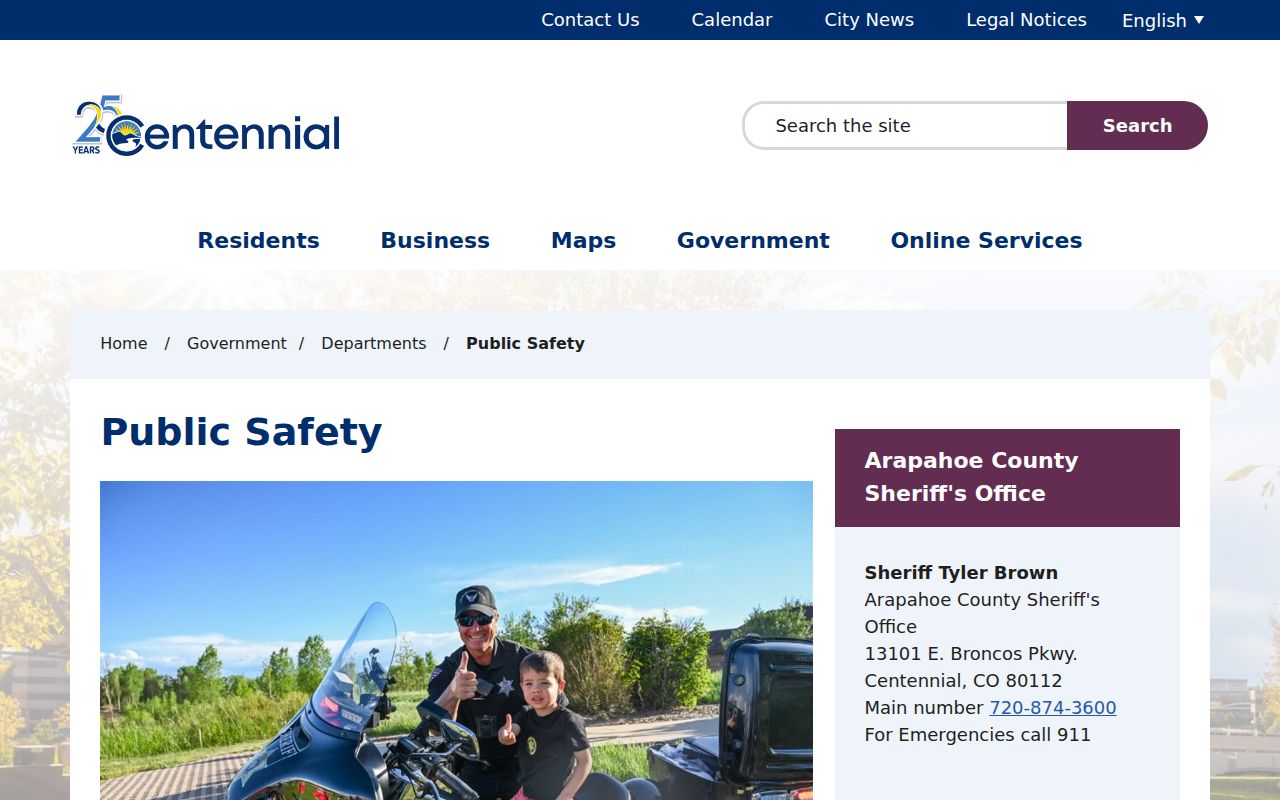 Centennial criminal records through Arapahoe County Sheriff services