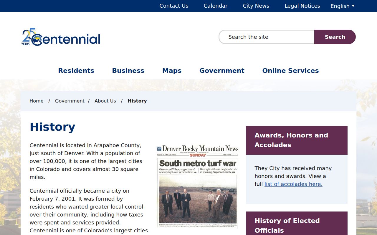 Centennial city history and criminal record routing