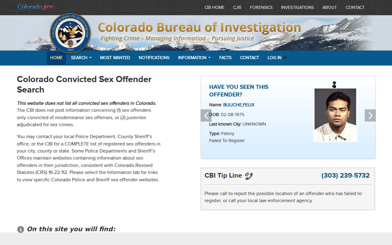 Arapahoe County sex offender registry search
